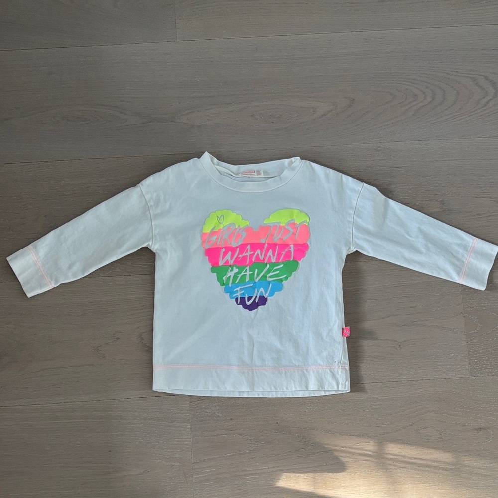 Billieblush Long Sleeve Tee with Neon Heart